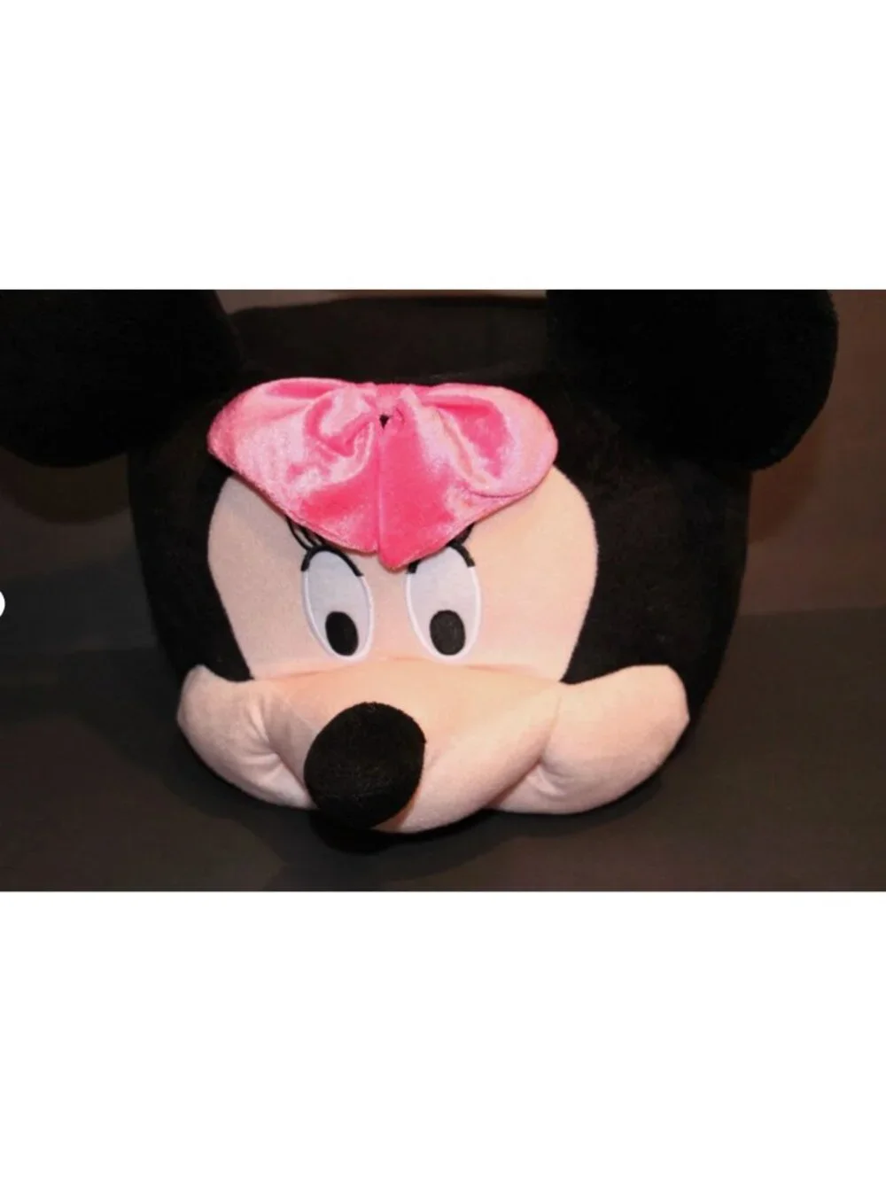 Minnie Mouse Plush Halloween Candy Basket With Pink Bow